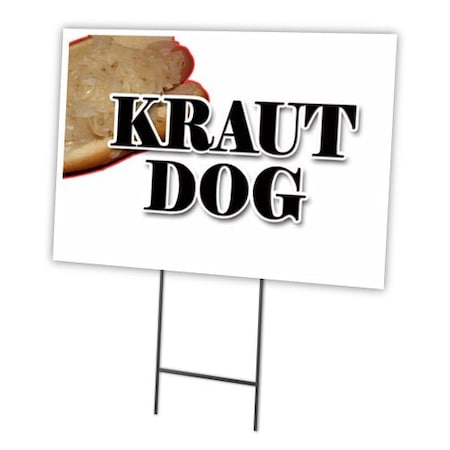 Kraut Hot Dog Yard Sign & Stake Outdoor Plastic Coroplast Window